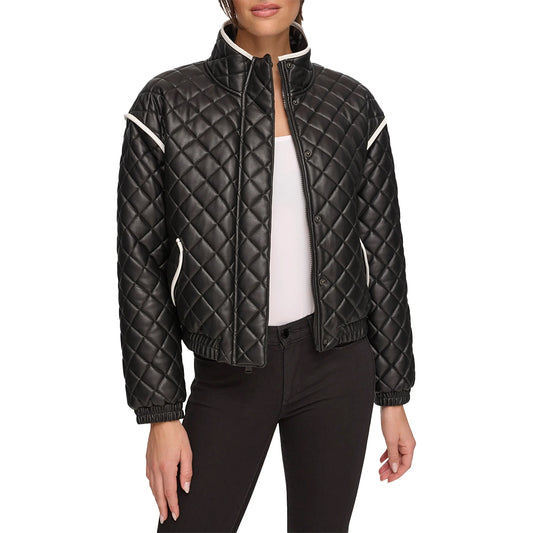 Alia Quilted Bomber Leather Jacket
