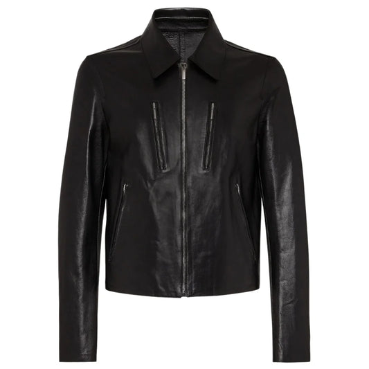 Daniel Black Shirt Collar Leather Jacket
